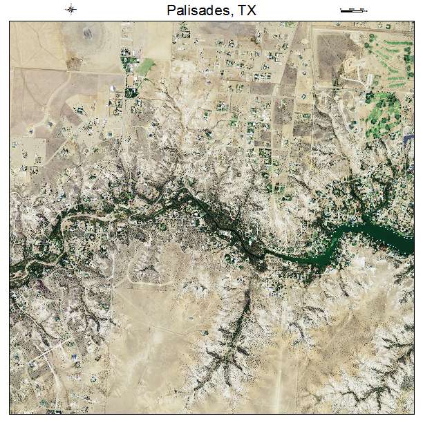 Palisades, TX air photo map