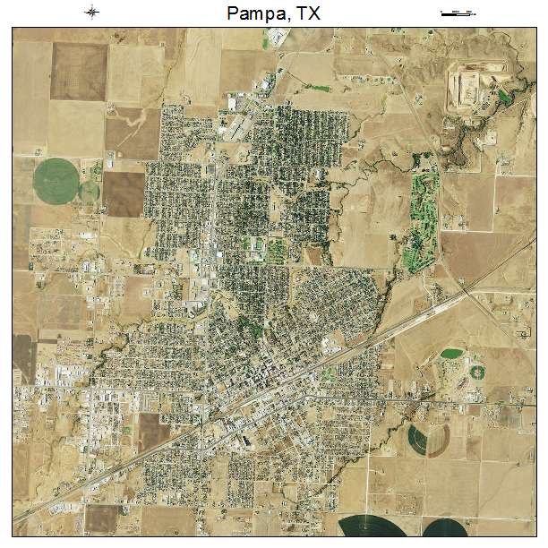 Pampa, TX air photo map
