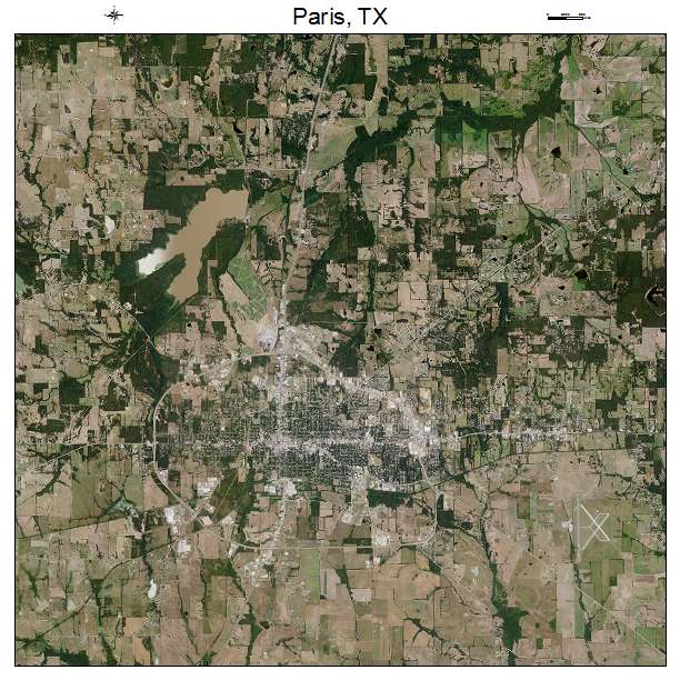 Paris, TX air photo map