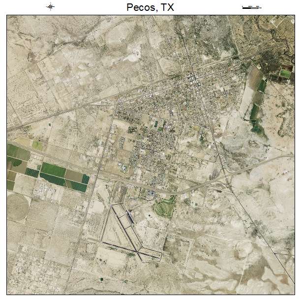 Pecos, TX air photo map