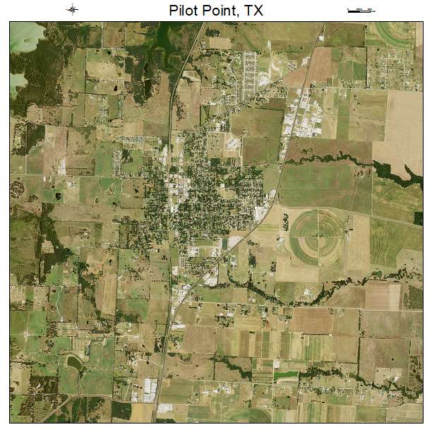 Pilot Point, TX air photo map