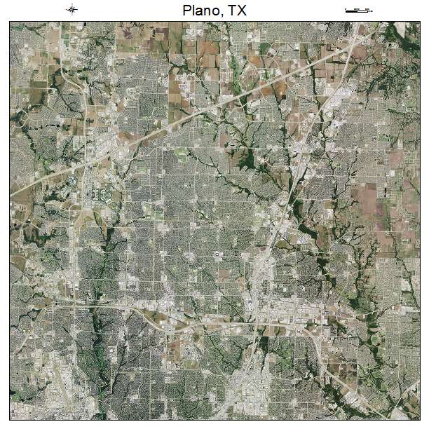 Plano, TX air photo map