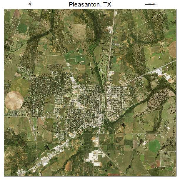 Aerial Photography Map of Pleasanton, TX Texas