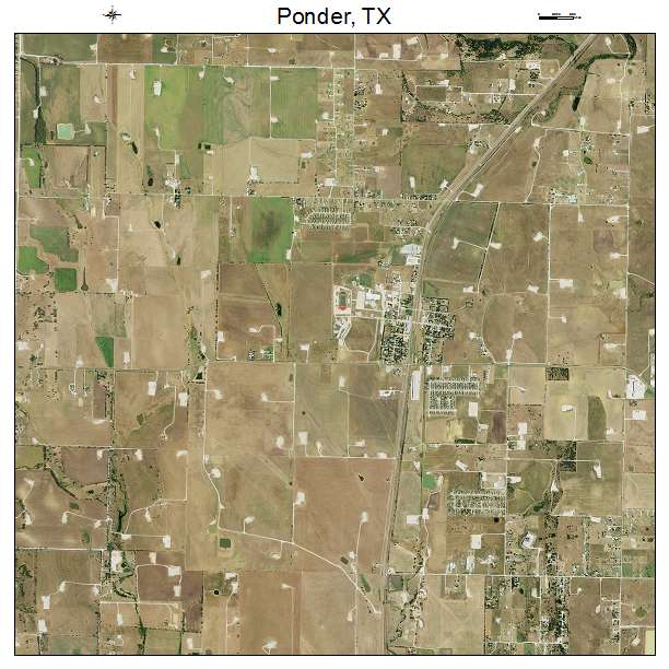 Ponder, TX air photo map