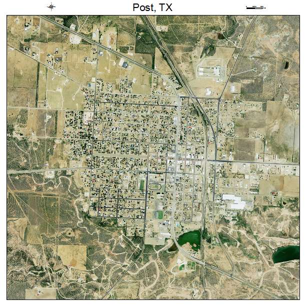 Post, TX air photo map