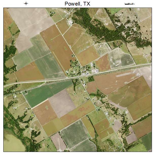 Powell, TX air photo map