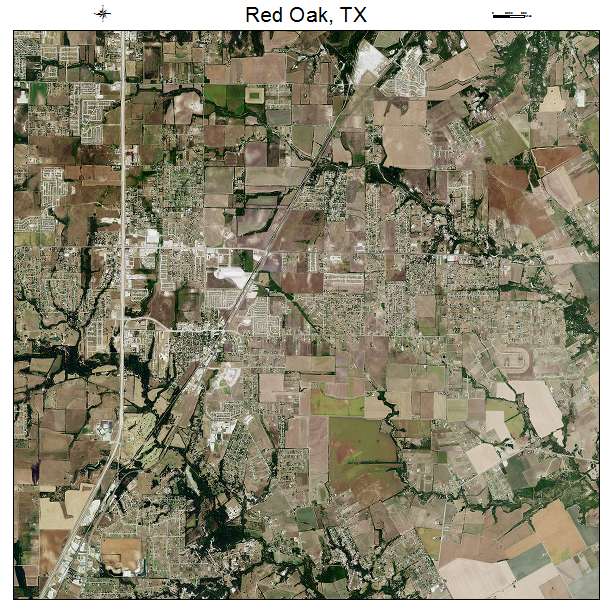 Red Oak, TX air photo map