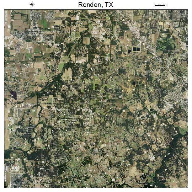 Rendon, TX air photo map