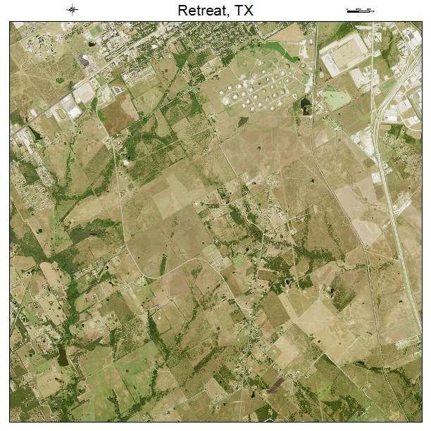 Retreat, TX air photo map
