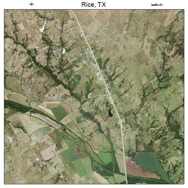 Rice, TX air photo map