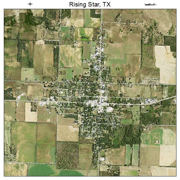 Rising Star, TX air photo map