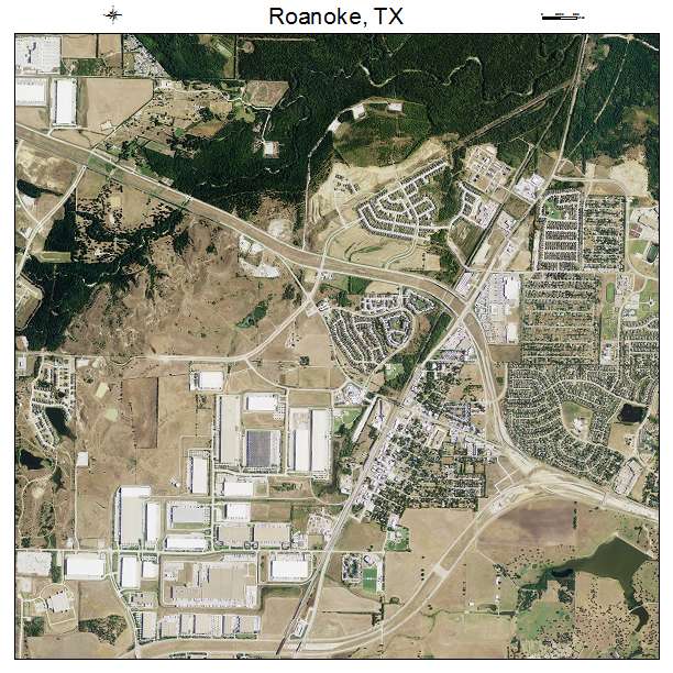 Roanoke, TX air photo map