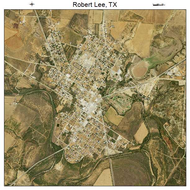 Robert Lee, TX air photo map
