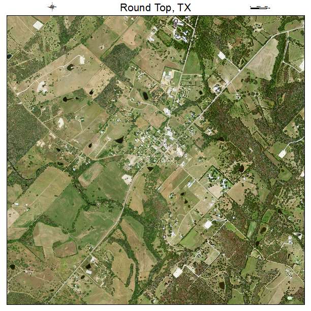 Round Top, TX air photo map