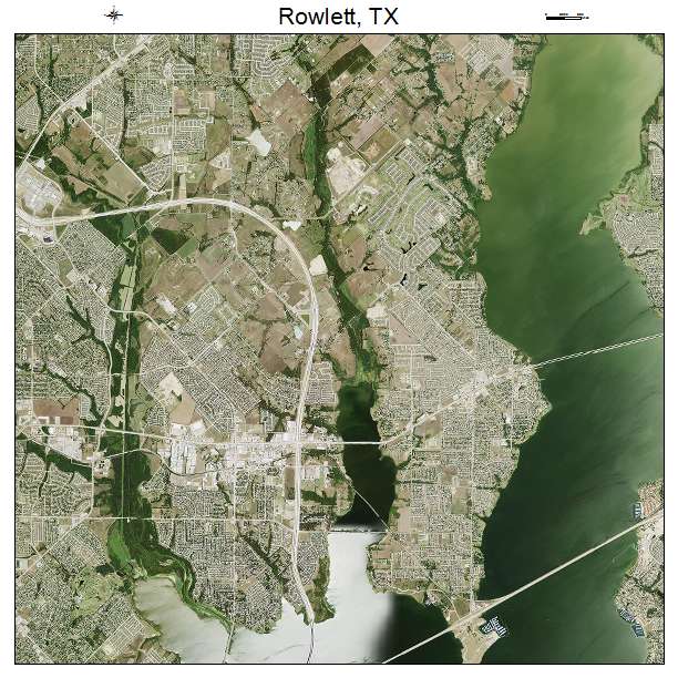 Rowlett, TX air photo map