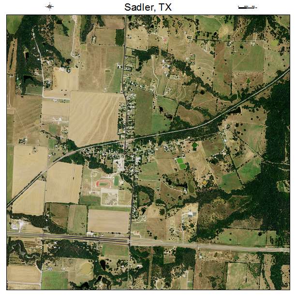 Sadler, TX air photo map