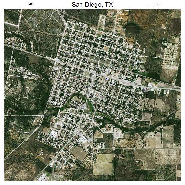 San Diego, TX air photo map