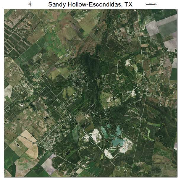 Sandy Hollow Escondidas, TX air photo map