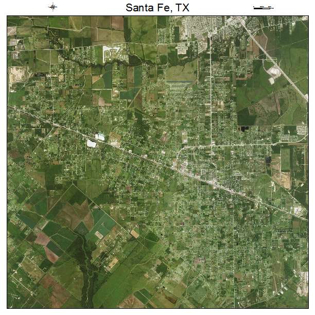 Santa Fe, TX air photo map