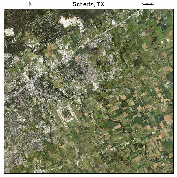 Schertz, TX air photo map
