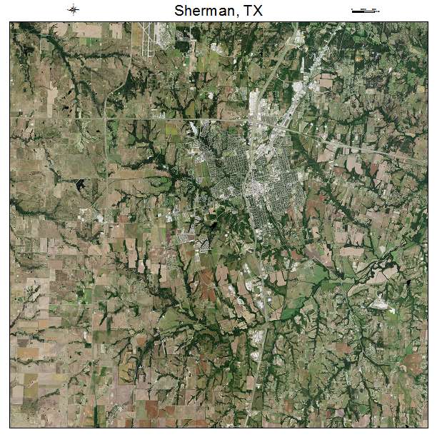 Sherman, TX air photo map
