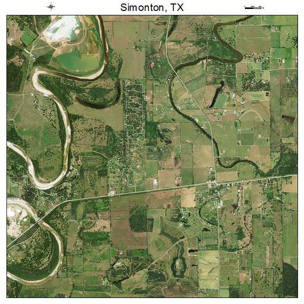 Simonton, TX air photo map
