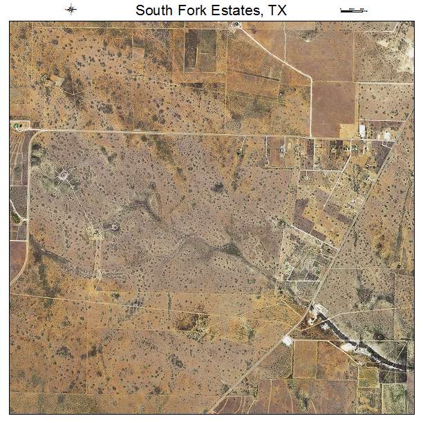 South Fork Estates, TX air photo map