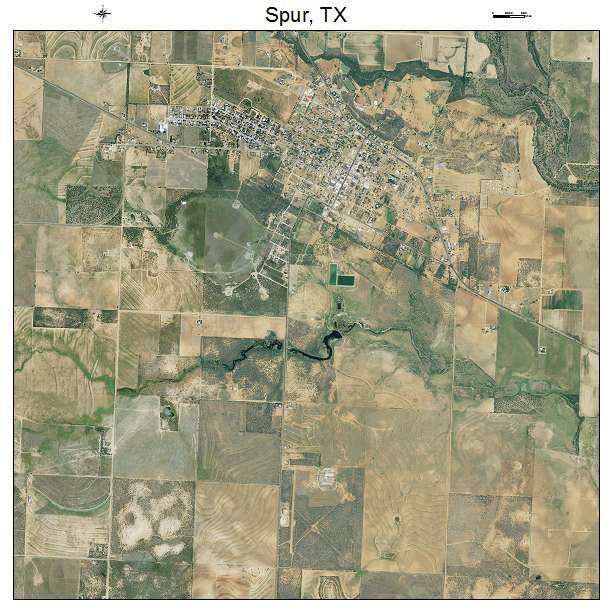 Spur, TX air photo map
