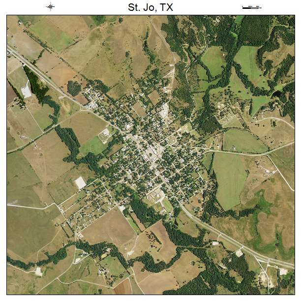 St Jo, TX air photo map