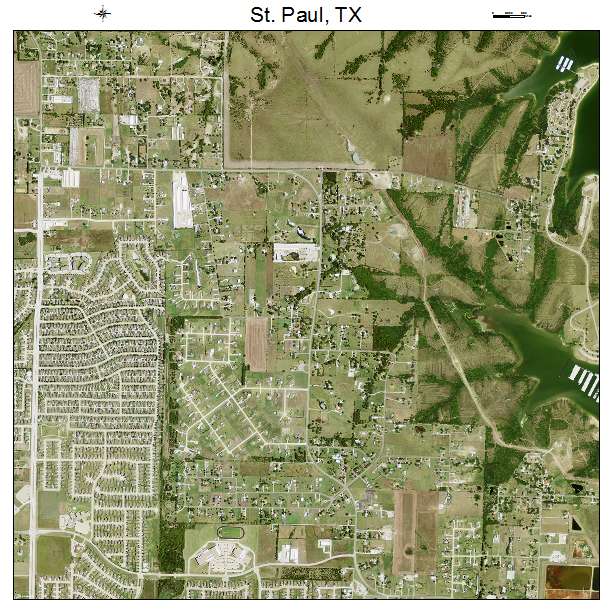 St Paul, TX air photo map