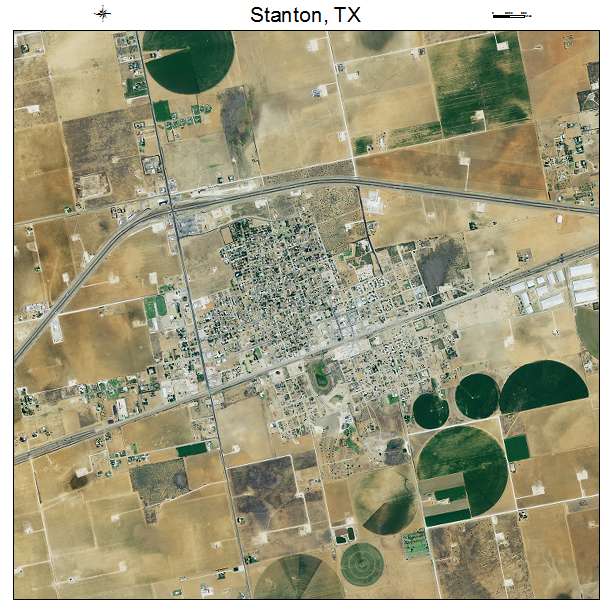 Stanton, TX air photo map