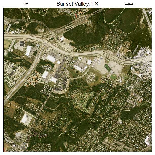 Sunset Valley, TX air photo map