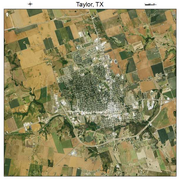 Taylor, TX air photo map