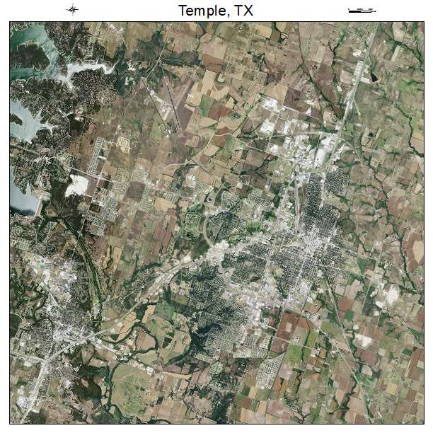 Temple, TX air photo map
