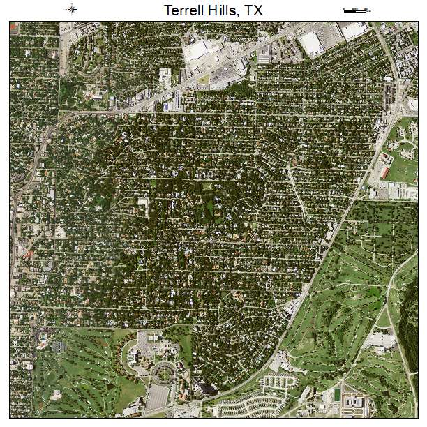 Terrell Hills, TX air photo map
