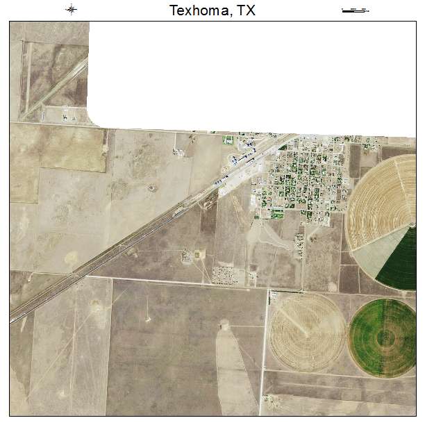 Texhoma, TX air photo map