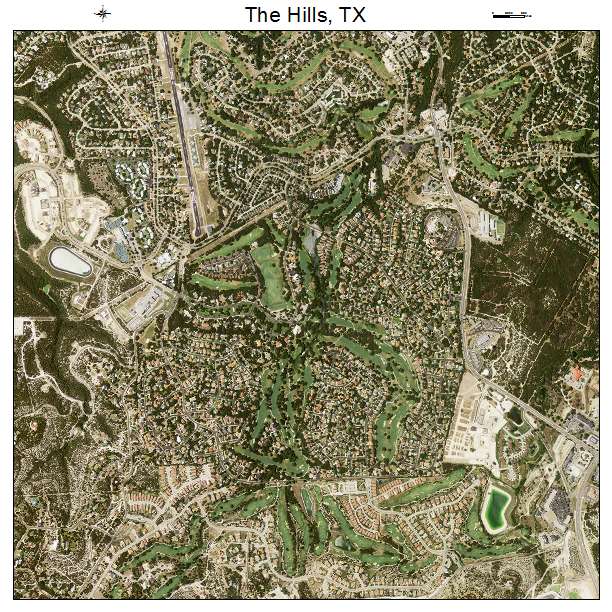 The Hills, TX air photo map