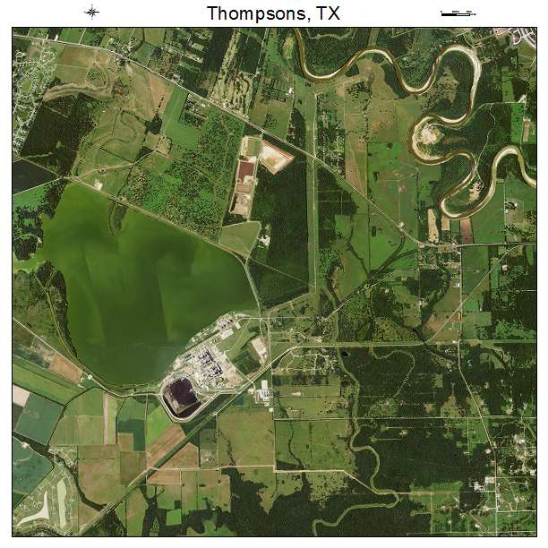 Thompsons, TX air photo map