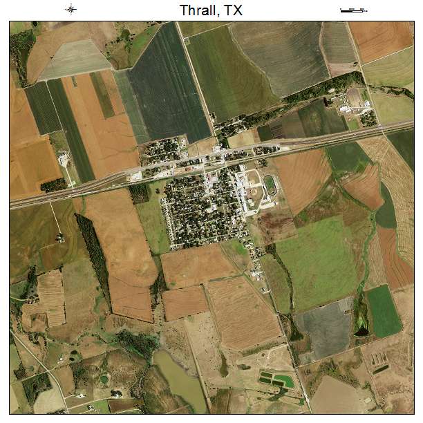 Thrall, TX air photo map