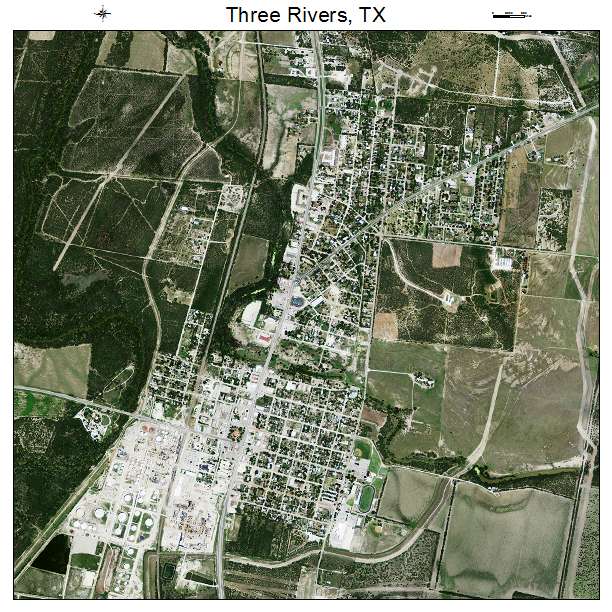 Three Rivers, TX air photo map