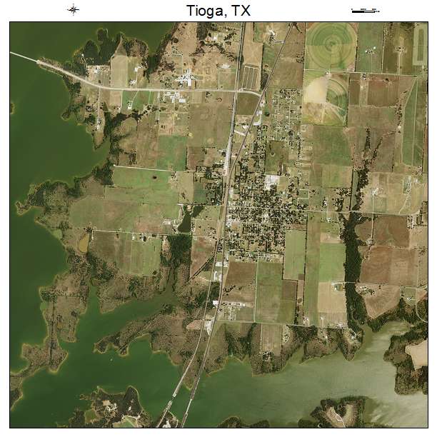 Tioga, TX air photo map