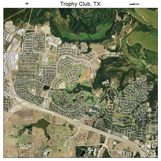 Trophy Club, TX air photo map
