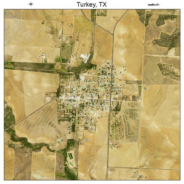 Turkey, TX air photo map