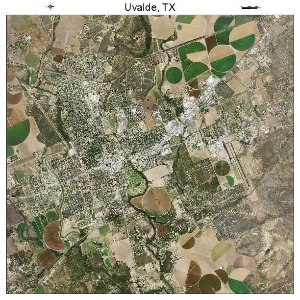 Uvalde, TX air photo map