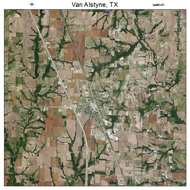 Van Alstyne, TX air photo map