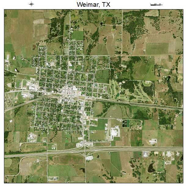 Weimar, TX air photo map