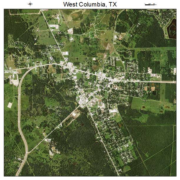 West Columbia, TX air photo map