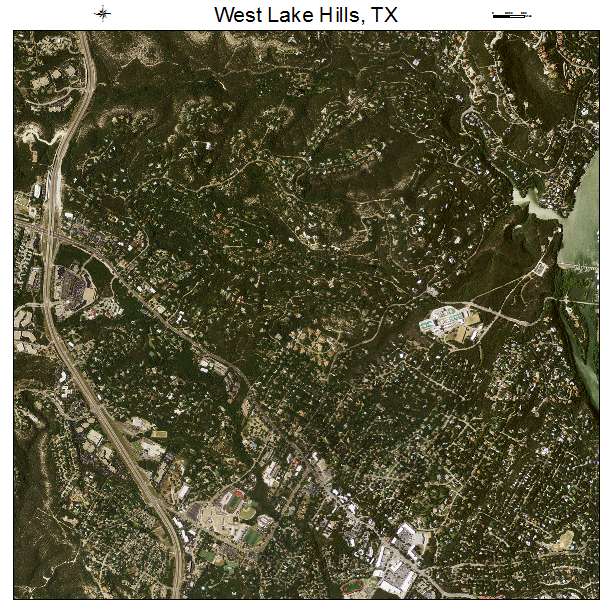 West Lake Hills, TX air photo map