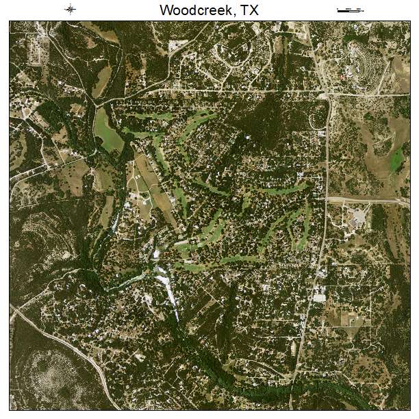 Woodcreek, TX air photo map