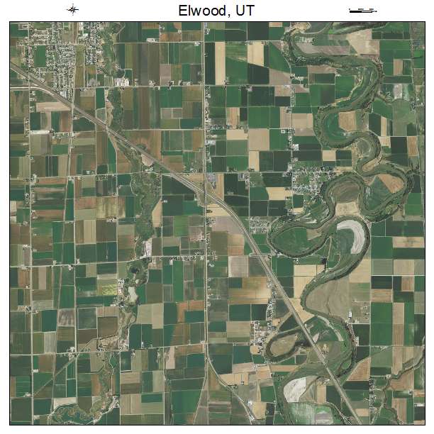 Elwood, UT air photo map